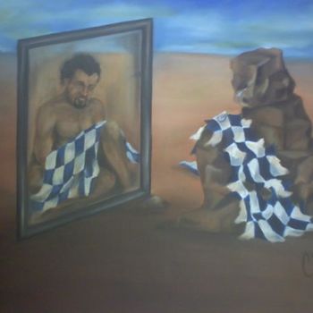 Schilderij getiteld "The mirror" door Visual Art Web, Origineel Kunstwerk