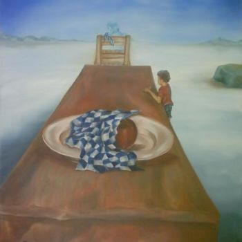 Painting titled "Alone with the Dish…" by Visual Art Web, Original Artwork