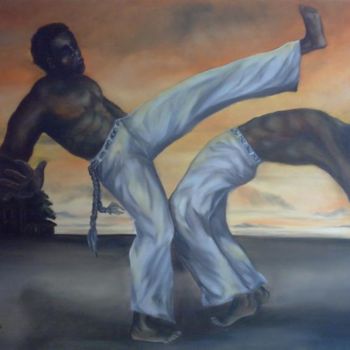 Peinture intitulée "Capoeira ( Slave's…" par Visual Art Web, Œuvre d'art originale