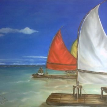 Pintura intitulada "Jangada and Horizon" por Visual Art Web, Obras de arte originais