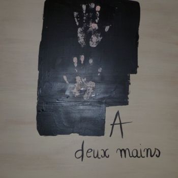 Painting titled "A deux mains" by Stl, Original Artwork