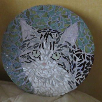 Artisanat intitulée "Chat mosaïque" par Artcouleur S, Œuvre d'art originale