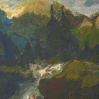 Schilderij getiteld "Paysage montagneux" door Artcouleur S, Origineel Kunstwerk, Anders