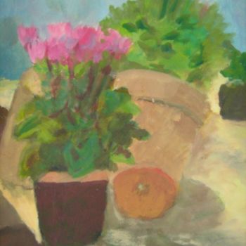 Painting titled "Cyclamen" by Artcouleur S, Original Artwork, Other