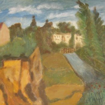 Painting titled "Ruisseau" by Artcouleur S, Original Artwork, Oil