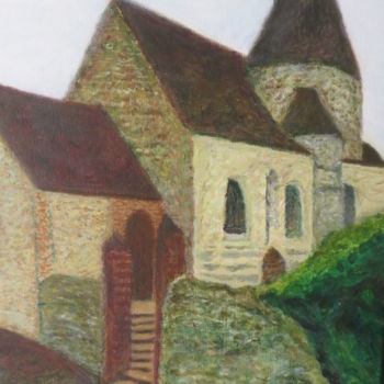 Painting titled "Eglise" by Artcouleur S, Original Artwork