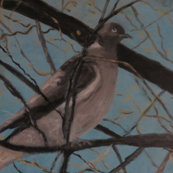 Malarstwo zatytułowany „pigeon dans les bra…” autorstwa Artcouleur S, Oryginalna praca, Akryl