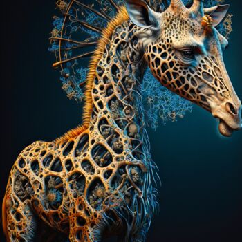 Digitale Kunst getiteld "Girafoïde" door Artcypia, Origineel Kunstwerk, AI gegenereerde afbeelding
