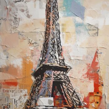 Digital Arts με τίτλο "Eiffel" από Artcypia, Αυθεντικά έργα τέχνης, Εικόνα που δημιουργήθηκε με AI