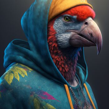 Arts numériques intitulée "Parrot" par Artcypia, Œuvre d'art originale, Image générée par l'IA
