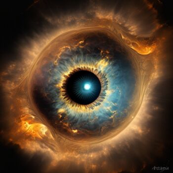 Digital Arts με τίτλο "Big Bang in the eye…" από Artcypia, Αυθεντικά έργα τέχνης, Εικόνα που δημιουργήθηκε με AI