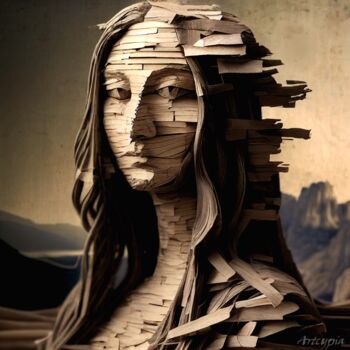 Цифровое искусство под названием "Woody Mona" - Artcypia, Подлинное произведение искусства, Изображение, сгенерированное ИИ