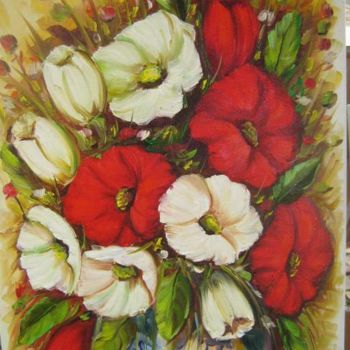 Pintura intitulada "Florais..." por Vilma D`Conti, Obras de arte originais, Óleo