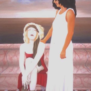 Painting titled "tableau de femme" by Christian Geai, Original Artwork, Oil