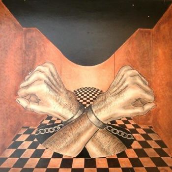 Painting titled "Technique mixte" by Christian Geai, Original Artwork, Oil