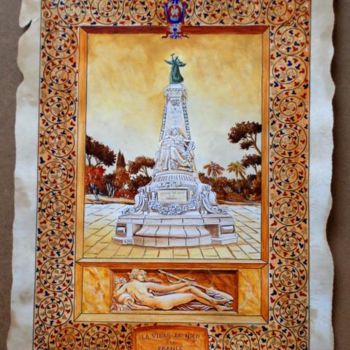 Pittura intitolato "Monument du 15Oème…" da Christian Geai, Opera d'arte originale