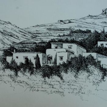 Картина под названием "village de Smardaki…" - Christian Geai, Подлинное произведение искусства