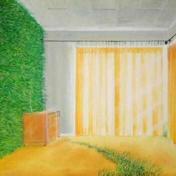 Painting titled "living wallpaper /…" by Artdemo, Original Artwork, Oil