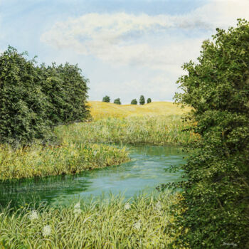 Painting titled "English Garden / En…" by Artdemo, Original Artwork, Oil