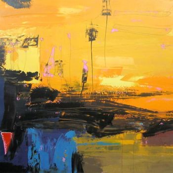 Картина под названием "Blues of yellow" - Djoma Djumabaeva, Подлинное произведение искусства