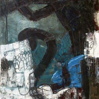 Картина под названием "Slowly flowing time" - Djoma Djumabaeva, Подлинное произведение искусства, Масло