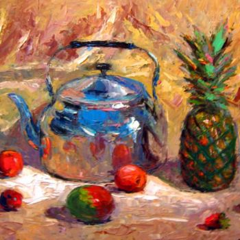 Painting titled "STILL LIFE WITH KET…" by Mel Delija, Original Artwork, Oil