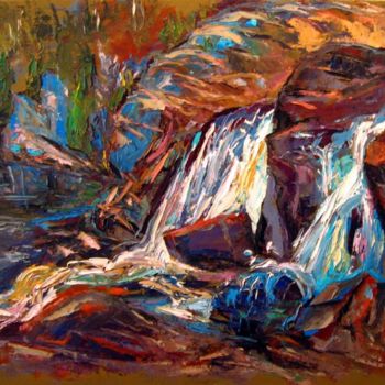 Painting titled "BRACEBRIDGE FALLS" by Mel Delija, Original Artwork, Oil