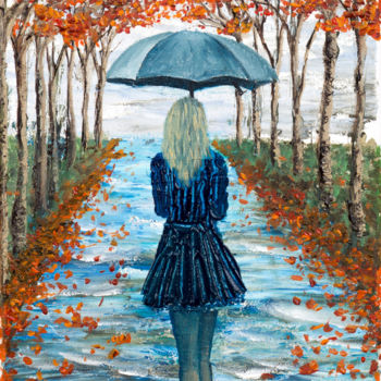 Painting titled "Giorno d'Autunno" by Accarò, Original Artwork, Oil