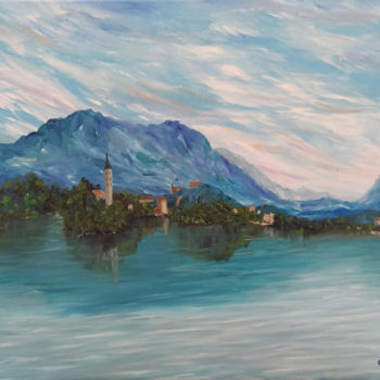 Painting titled "Paesaggio sloveno" by Accarò, Original Artwork, Oil