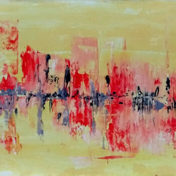 Painting titled "Skyline Manhattan" by Accarò, Original Artwork, Enamel