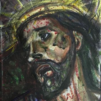 Malerei mit dem Titel "“JESÚS DEL RESCATE,…" von Arte Literatura Vida Orozcocampos, Original-Kunstwerk, Aquarell