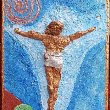 Pittura intitolato "Cristo (Surrealista…" da Arte William Arjona Niebla, Opera d'arte originale, Carta Montato su Telaio per…