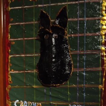 Sculpture titled "Terrier Scottish Ca…" by Arte William Arjona Niebla, Original Artwork, Wood Mounted on Wood Panel