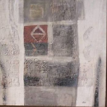 Pintura titulada "Rombo sobre gris" por Gerardo Pablo Apud  Vanini, Obra de arte original