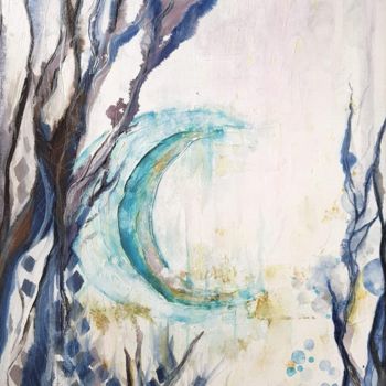 Pittura intitolato "Lost Moon" da Artéâme, Opera d'arte originale, Acquarello
