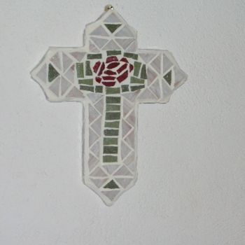 Sculpture titled "Cross Rose" by Arteangel, Original Artwork