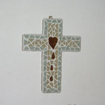 Escultura titulada "Cross withGold" por Arteangel, Obra de arte original