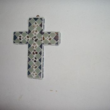 Sculpture titled "Pebble Cross" by Arteangel, Original Artwork