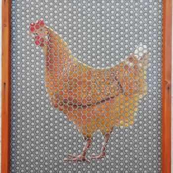 Painting titled "a-la-poule-60-x-50.…" by Carole Dureau, Original Artwork, Acrylic