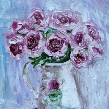 Ζωγραφική με τίτλο "''Rose's Perfume''…" από Elena Tuncer, Αυθεντικά έργα τέχνης, Λάδι