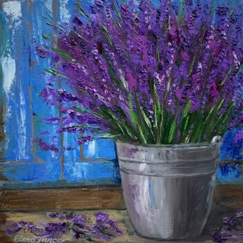 Pittura intitolato "''Purple Happiness'…" da Elena Tuncer, Opera d'arte originale, Olio
