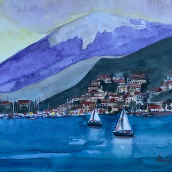 Painting titled "''Fethiye Dream'' S…" by Elena Tuncer, Original Artwork, Watercolor