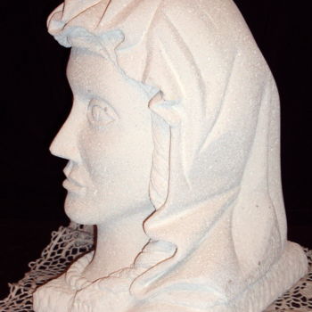 Sculpture titled "Buste femme au coll…" by Ahmed Beldjilali, Original Artwork