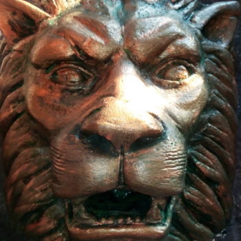 Sculpture titled "Figure de Lion" by Ahmed Beldjilali, Original Artwork