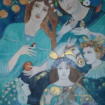 Schilderij getiteld "La magia" door Maika, Origineel Kunstwerk, Acryl