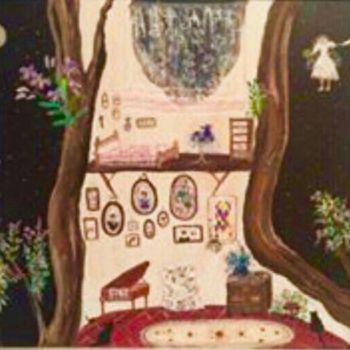 Schilderij getiteld "La casa del piano" door Maika, Origineel Kunstwerk, Acryl