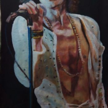 Schilderij getiteld "Retrato de Mick Jag…" door Vanesca Conká, Origineel Kunstwerk, Acryl