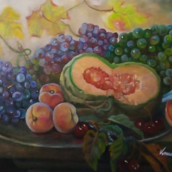 Painting titled "Natureza morta" by Vanesca Conká, Original Artwork, Oil