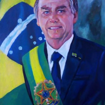 Pintura intitulada "Presidente Jair Mes…" por Vanesca Conká, Obras de arte originais, Óleo