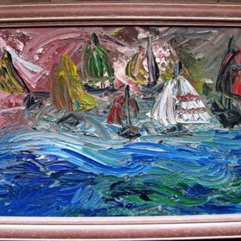 Peinture intitulée "bateaux voiles" par Jean-François Laborie, Œuvre d'art originale